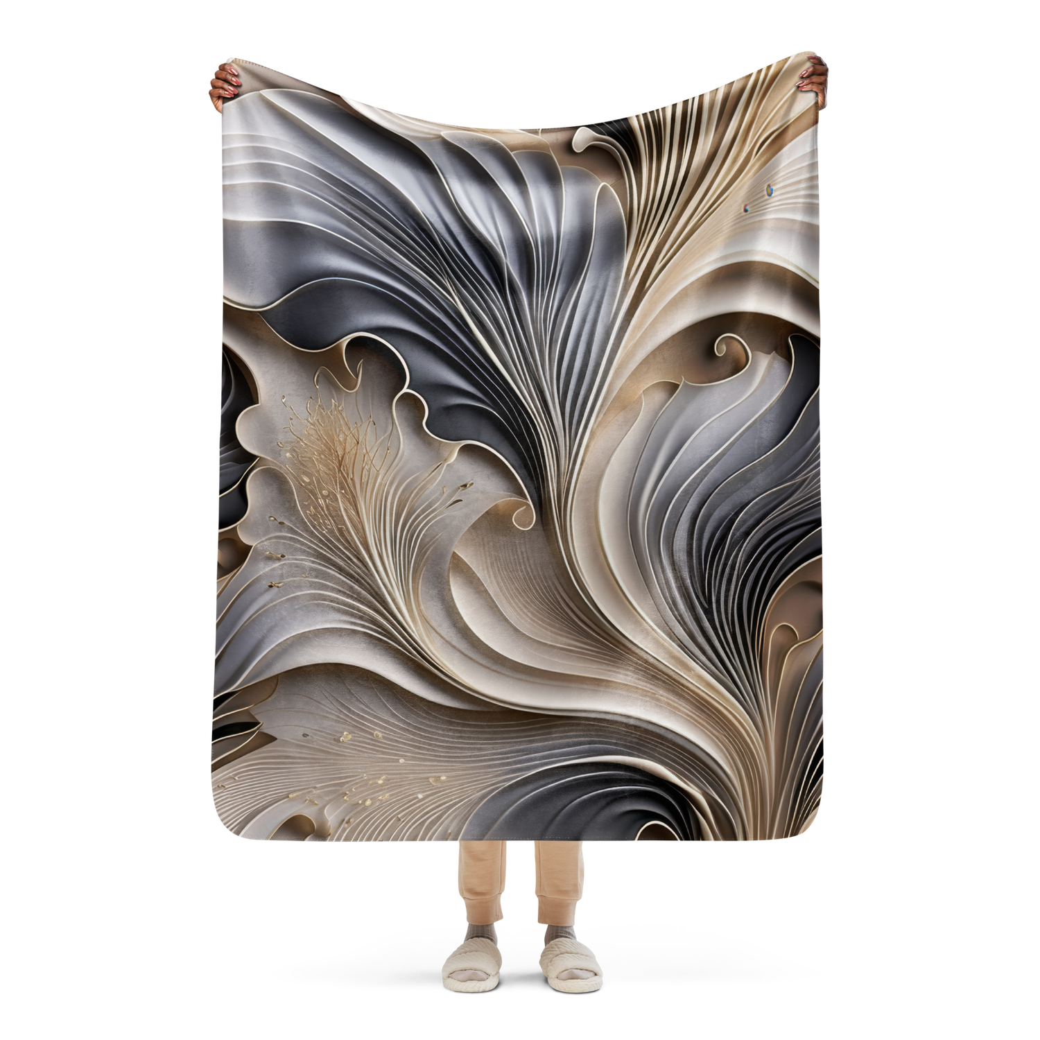 Timeless Harmony Cream and Black Abstract Flow