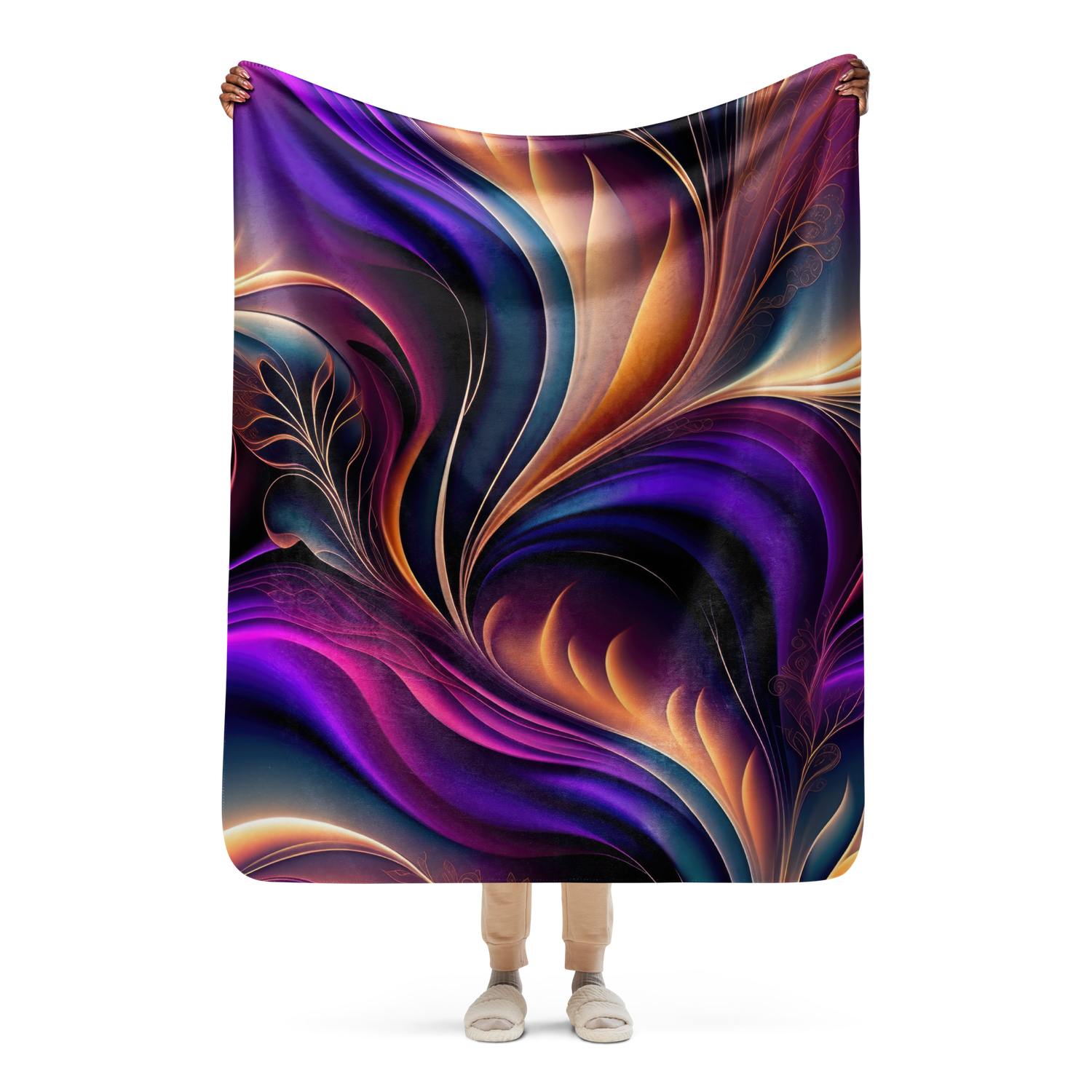 Phoenix Flames-Vibrant Purple, Orange, and Gold Abstract