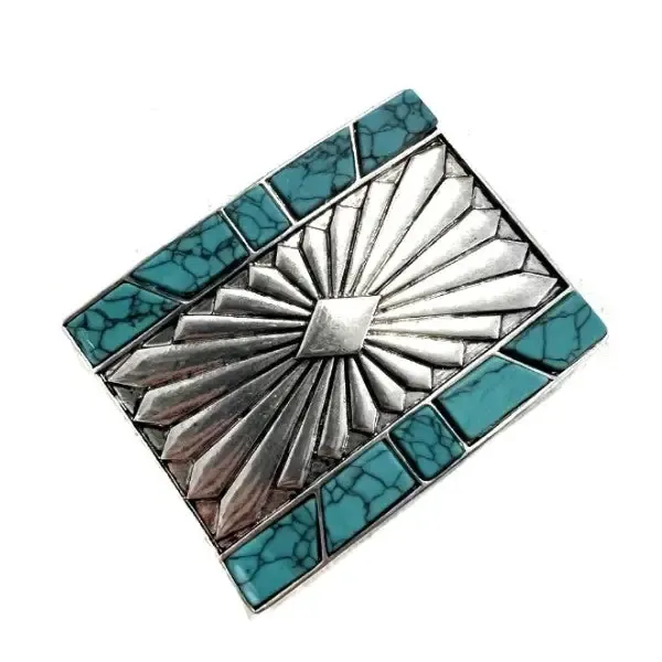 SW Belt Buckle Square Turq