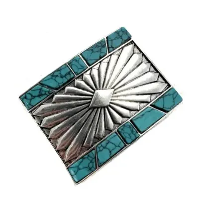 SW Belt Buckle Square Turq