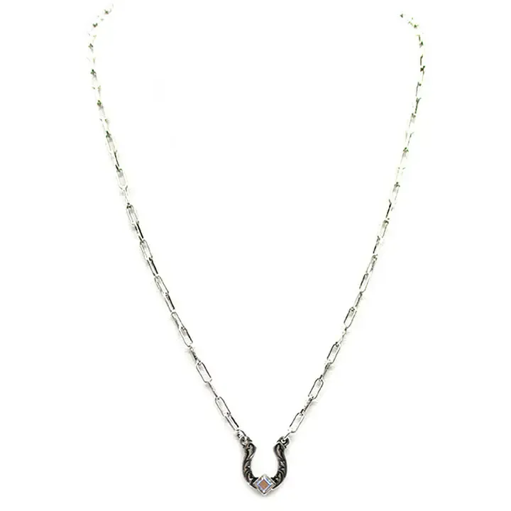 Sw Horseshoe Rhinestone Necklace