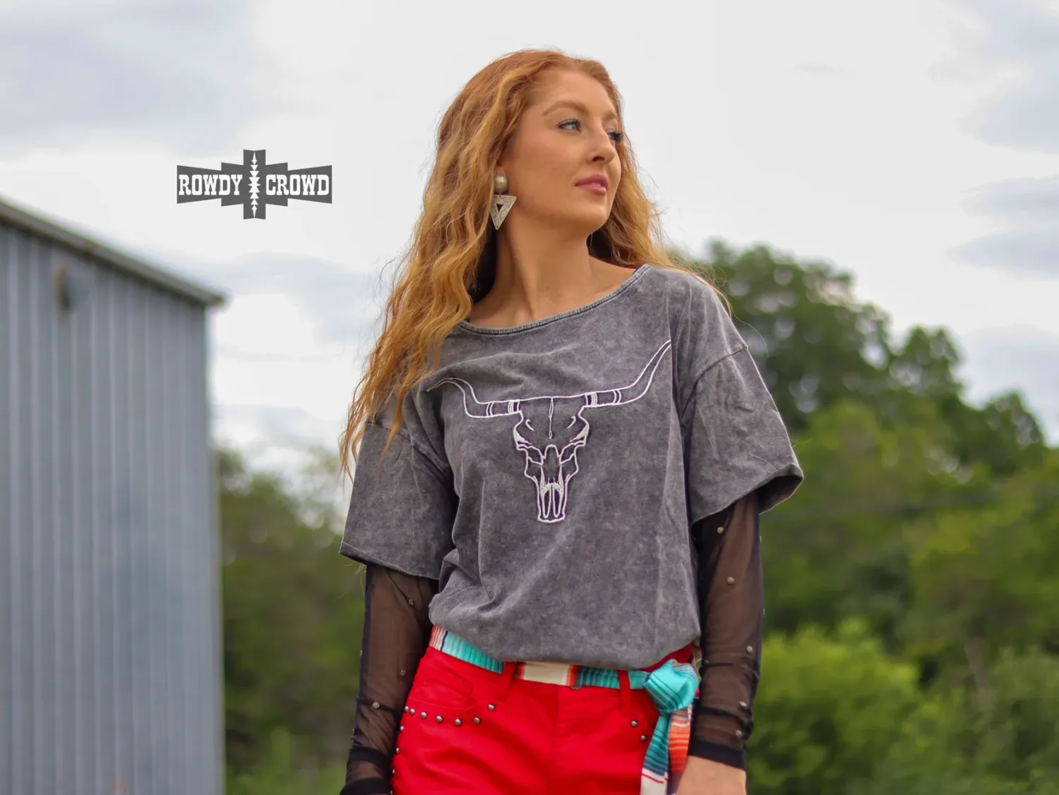 Rowdy Lone Star Steer Top