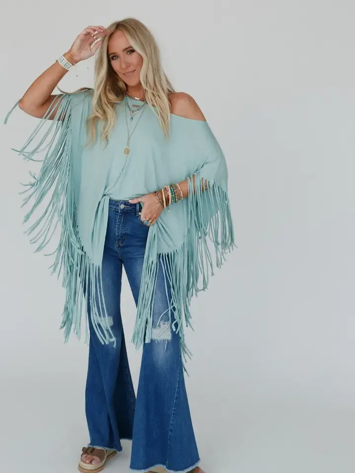 Three Bird Seafoam Green Showstopper Fringe