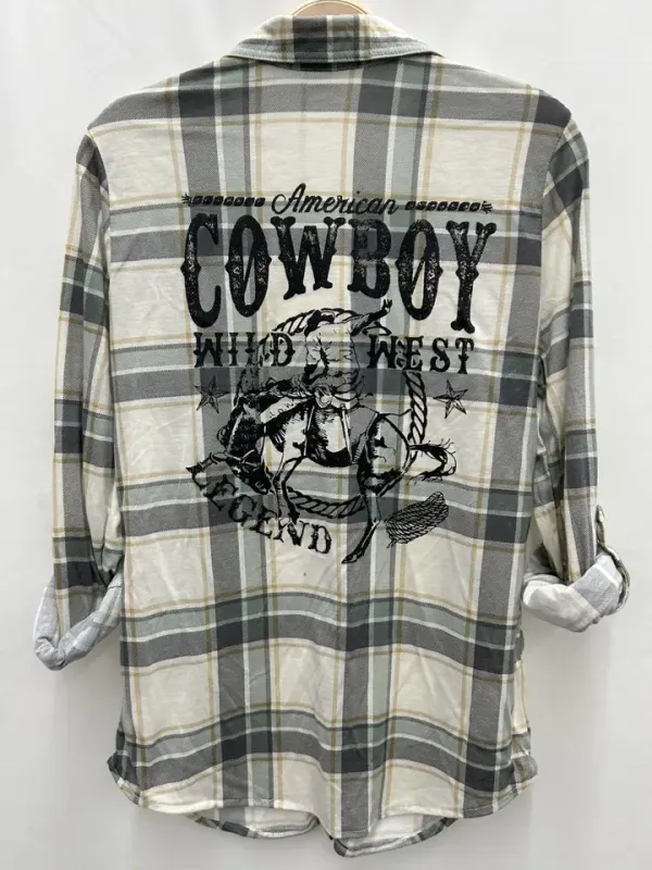 Saints And Hearts American cowboy plaid jersey