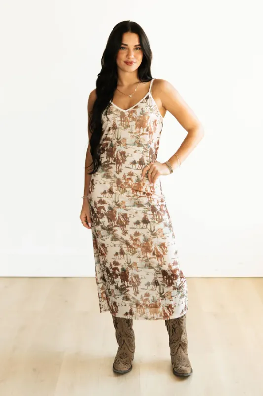 Turq Haven Cowboy Mesh Dress