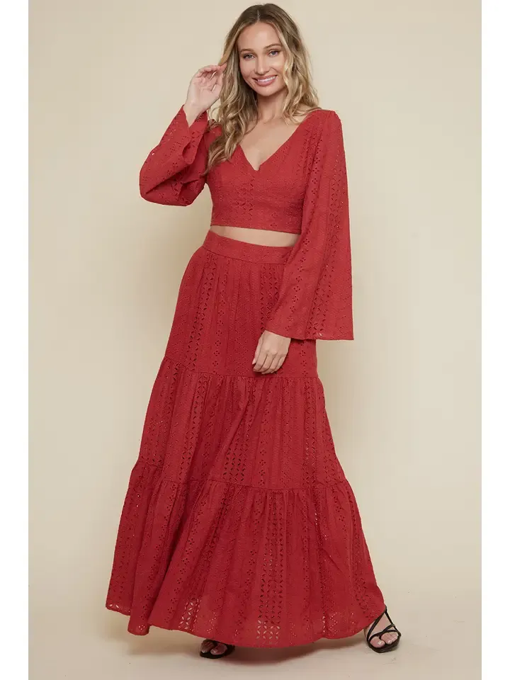 Saints Smocked Skirt Terracota