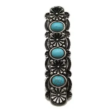 WESTERN LARGE FLOWER CONCHO TURQUOISE CUFF RING