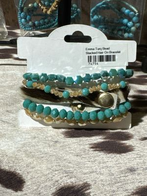Emma Turq Bead Stacked Hair On Bracelet