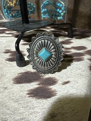 Carved Look Concho Cuff Bracelet