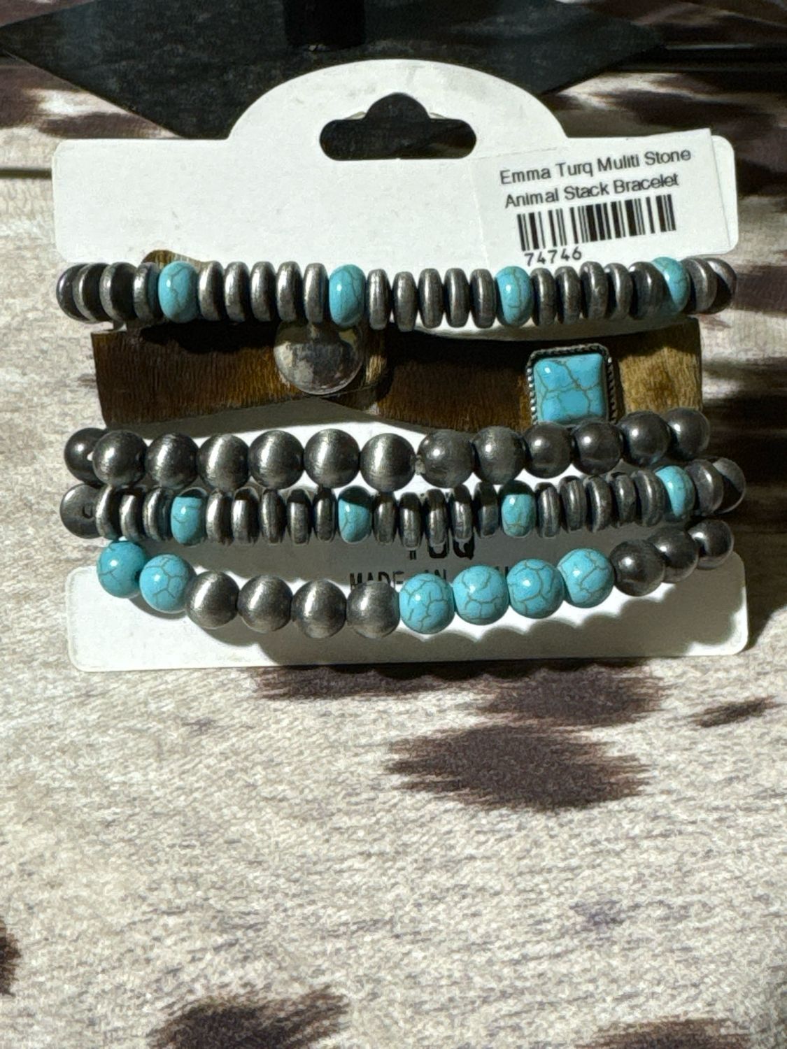 Emma Turq Muliti Stone Animal Stack Bracelet