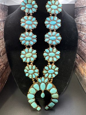 Emma Squash Blossom Necklace - Copper/Turquoise