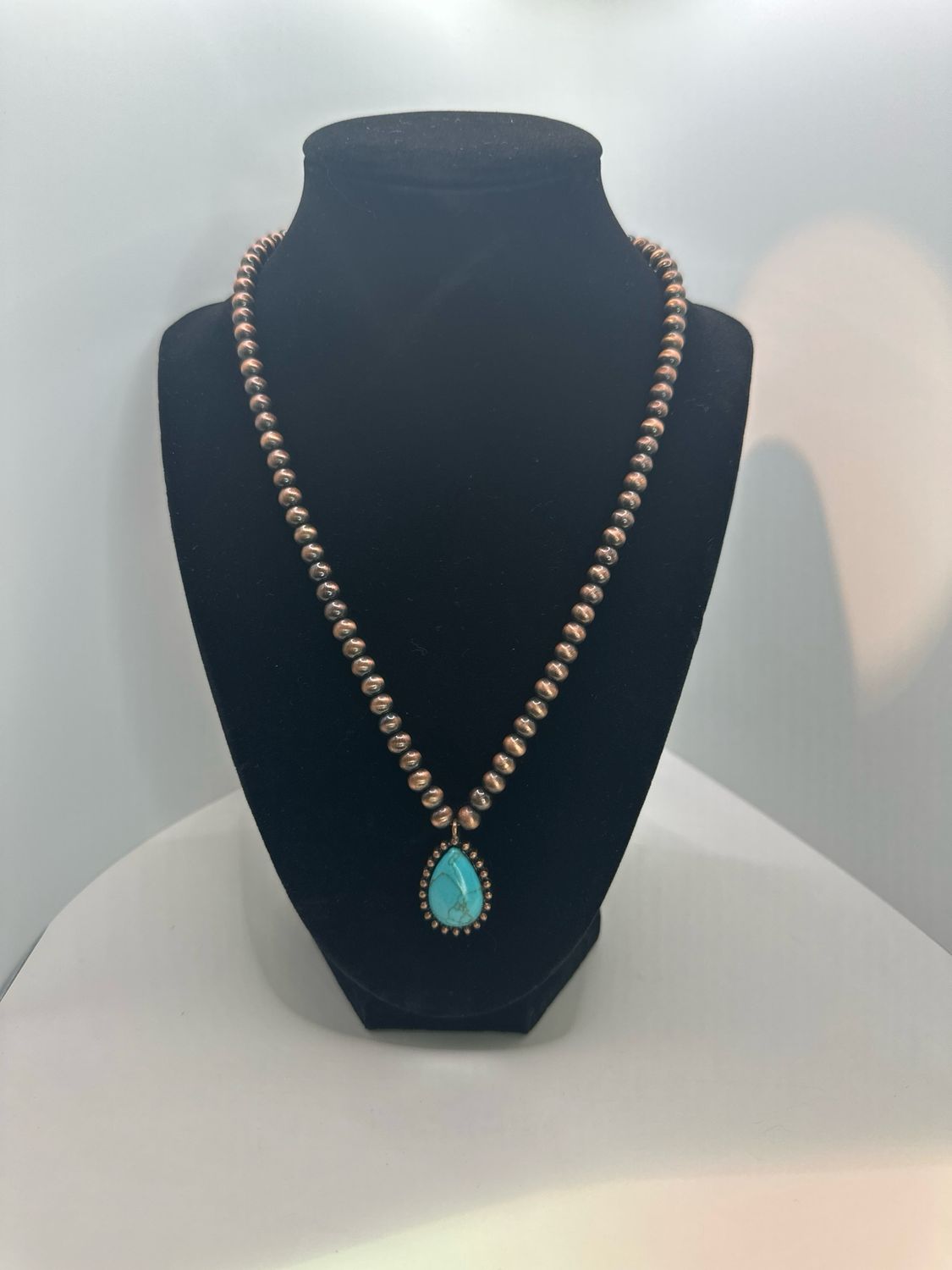 Emma Copper Turq Pearl Neck