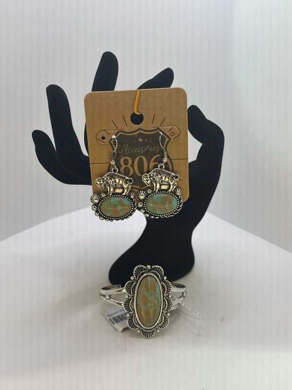 Western Style Buffalo Earring Turquoise