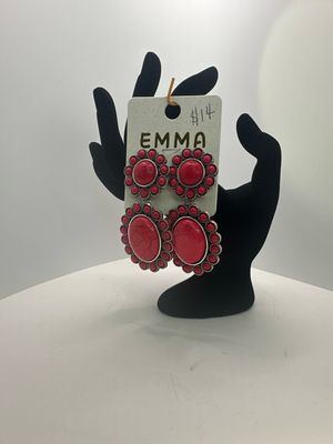 Emma Red Blossom Earring