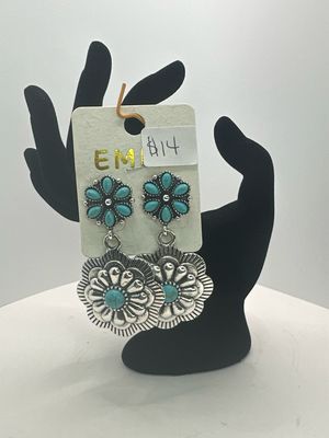 Emma Silver Chonch Turq Stone Ear