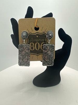 Tooled Look Metal Earring