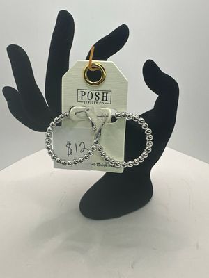 Round Bead Hoop Earring