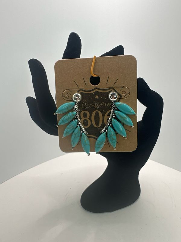 Marquise Stone Post Earring Turq