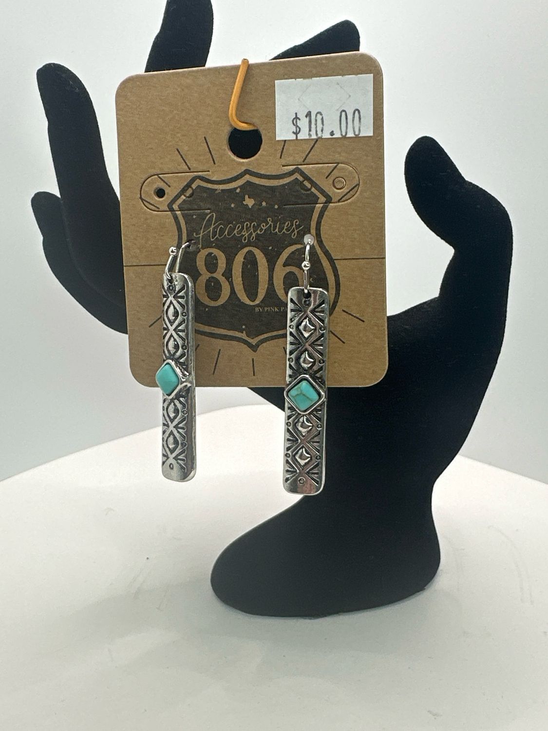 Western Embossed Rectangle Earring