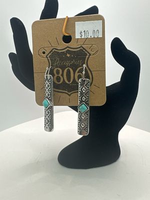 Western Embossed Rectangle Earring