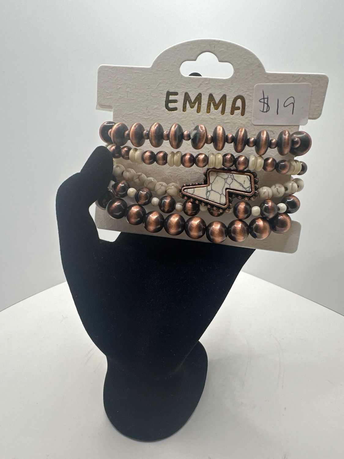 Emma Stack Ivory&amp; Copper Lightening Bracelets