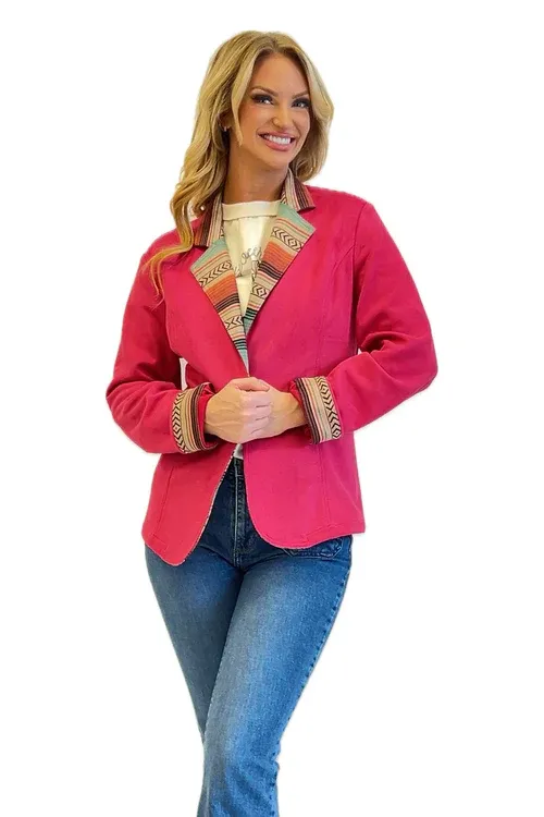 Fashion Express Fushia Suede Blazer