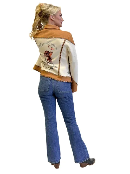 Fashion Express Brown Stud Cowboy Back Jacket