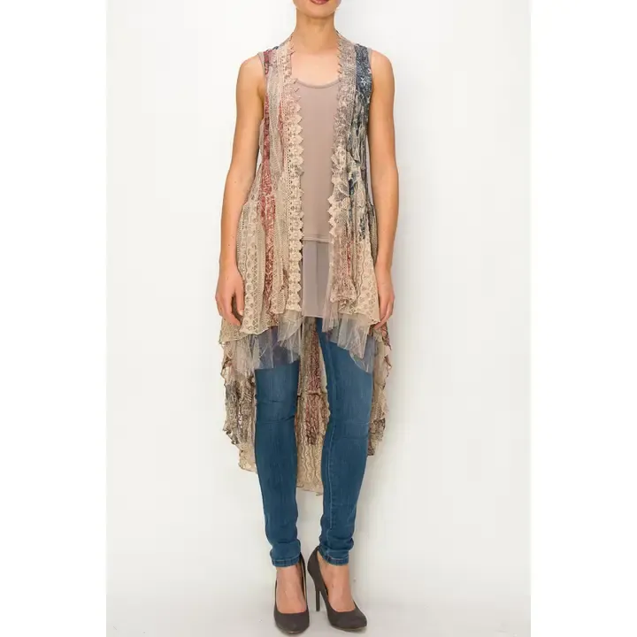 Origami Ruffel Lace Duster