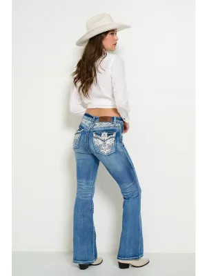 Westfield Eagle Bootcut Embroidered Wings Bling Jeans