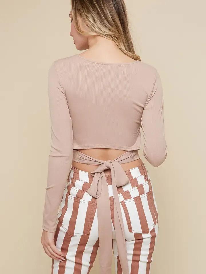 Saints Ribbed Crop Tie Top