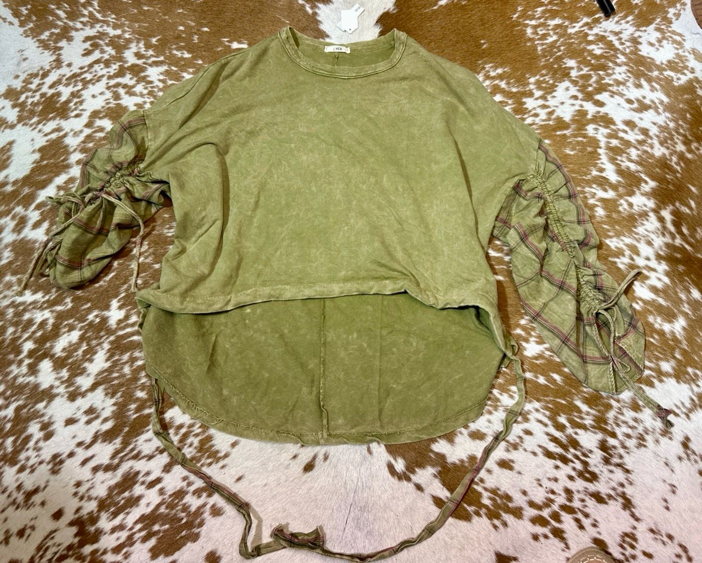 Jher Green Plaid Sleeve