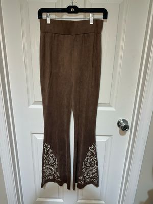 Vocal Brown Suit Pant Embro