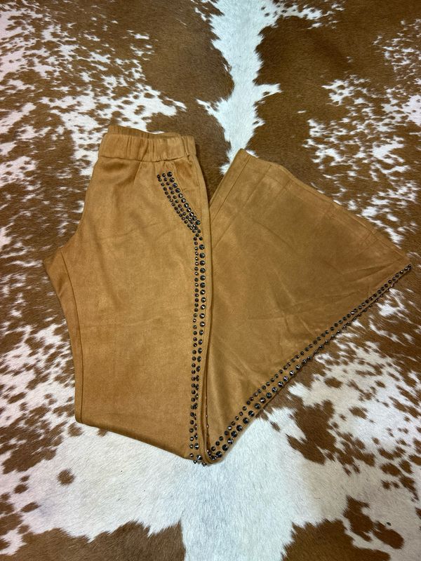 Vocal Camel Suede w/ Stud Pants