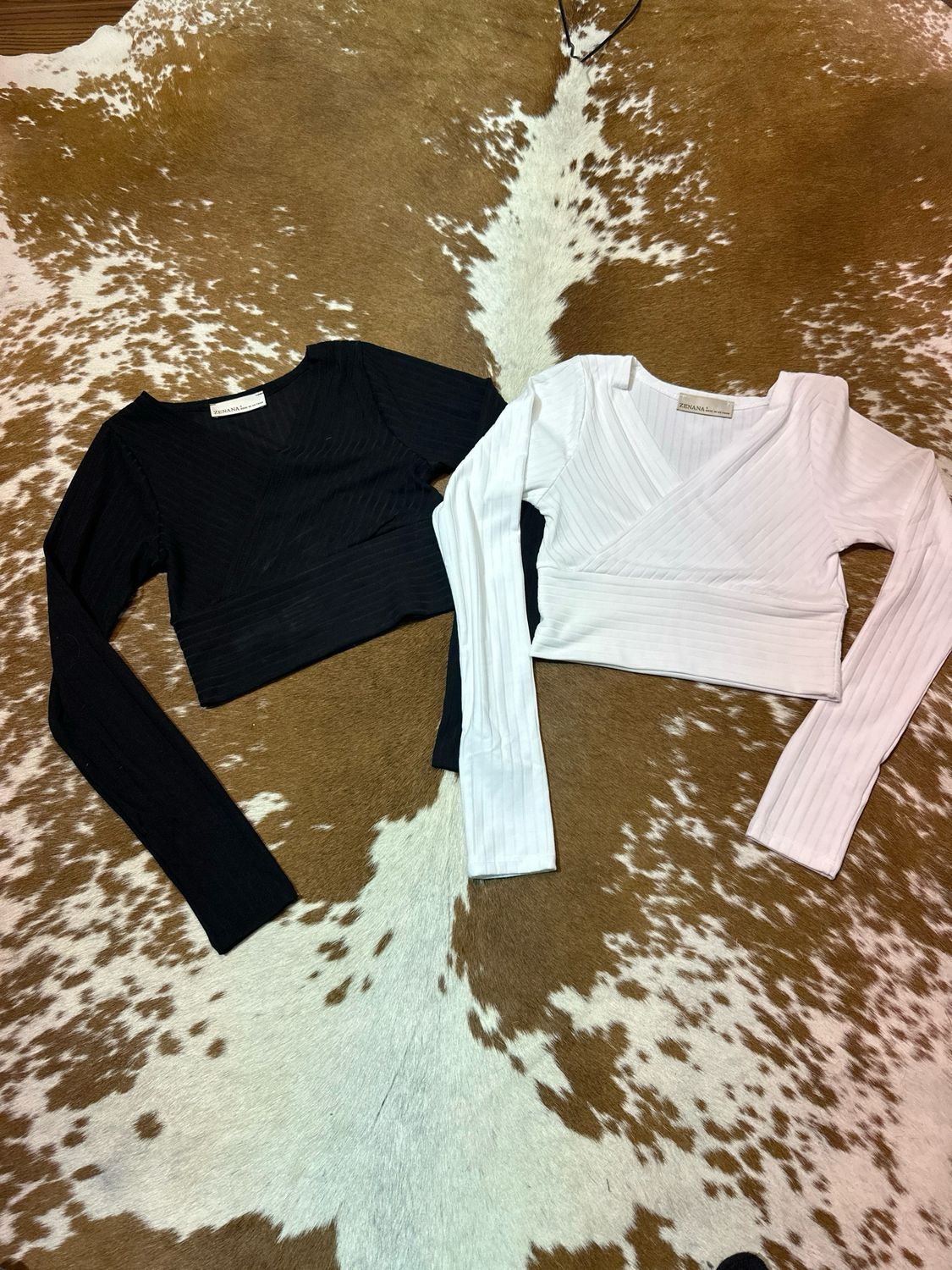 Zenana Ribbed Cropped Top