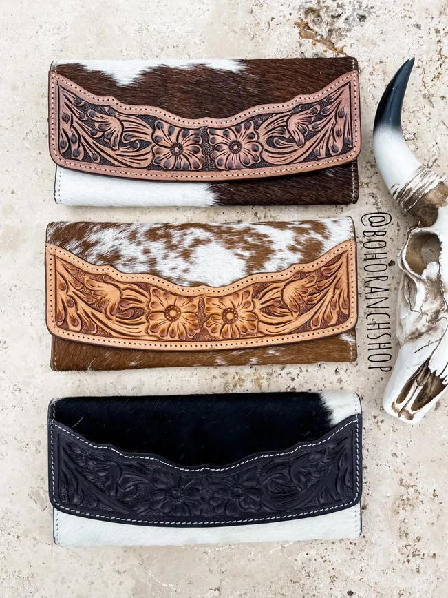 Boho Ranch Tooled Wallet Tan