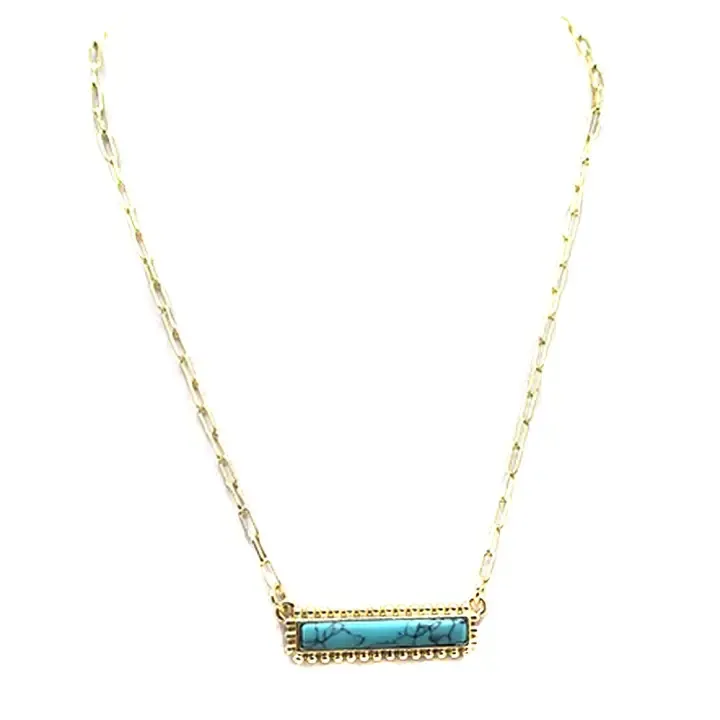 Western Turquoise Bar Necklace