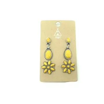 Western 3 Pair yellow Post Earring Set