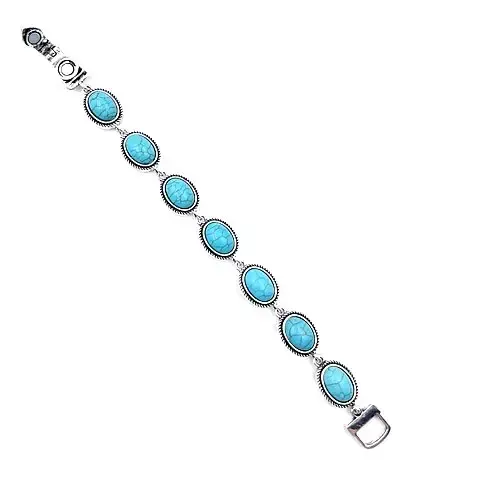 Western Turquoise Oval Magnetic Bracelet