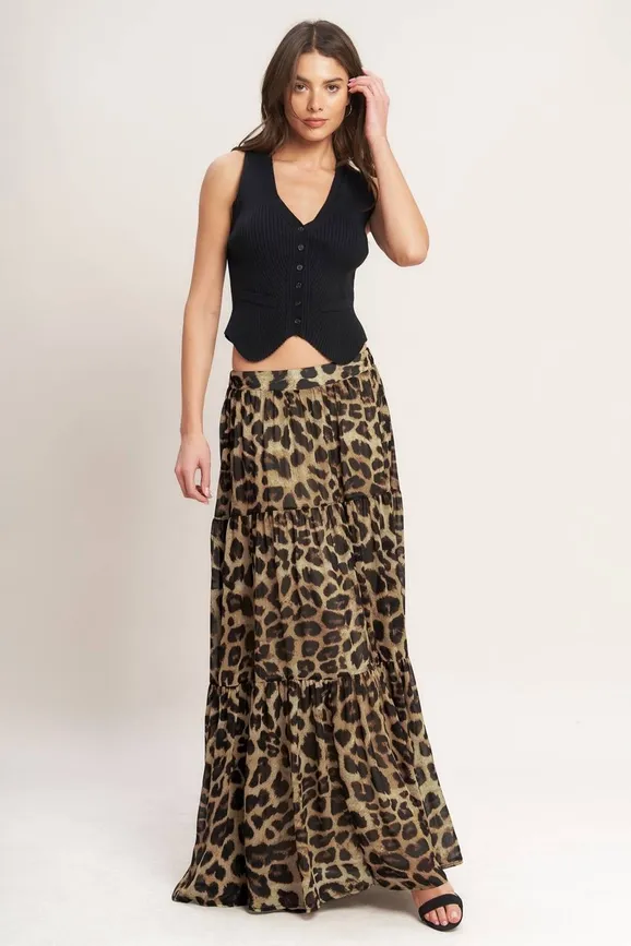 Flying Tomato printed woven maxi skirt - IK7659
