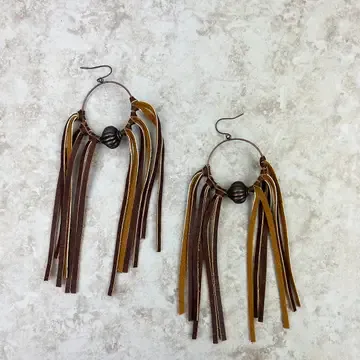 Cooper Hoop with Navajo Pearl Tassel Earrings