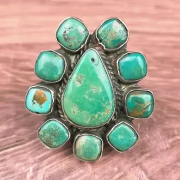 Genuine Turquoise Tibetan Adjustable Ring