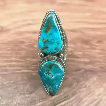 Genuine Turquoise Tibetan Adjustable Ring