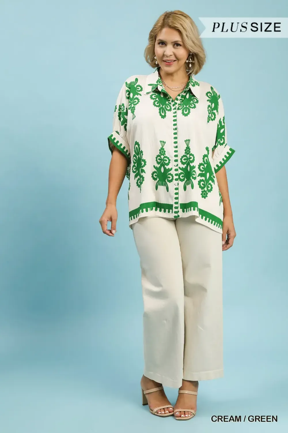 Abstract Button Down Plus