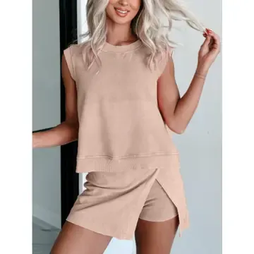 Sleeveless Skort Set Sand