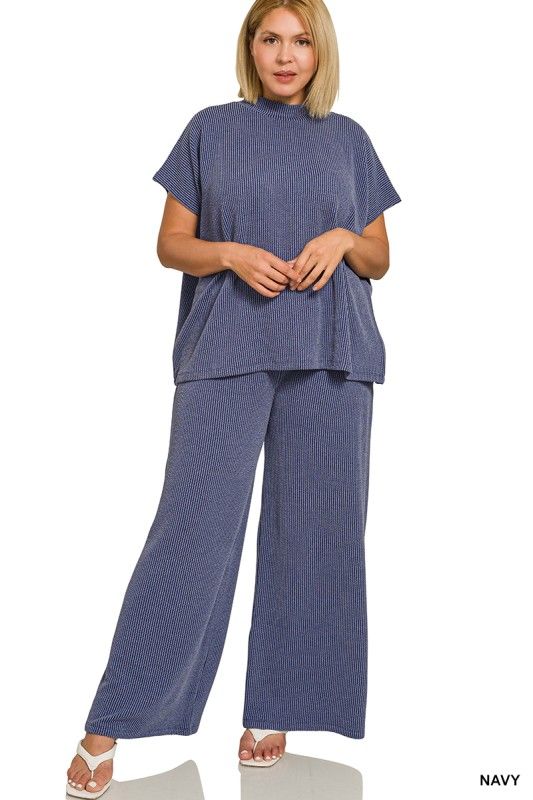Navy Ribbed Set
