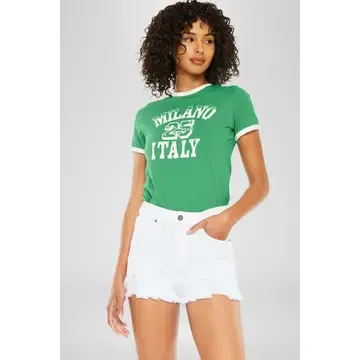 Kancan High Rise White Shorts