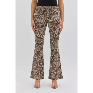 Leopard Mid Rise Flare