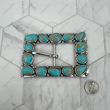 Blue\brown Turq Stone Belt Buckle