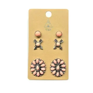 Pink Earring 3set