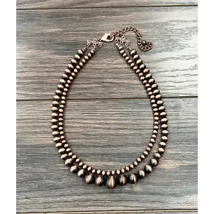18" Copper double strand Navajo Necklace